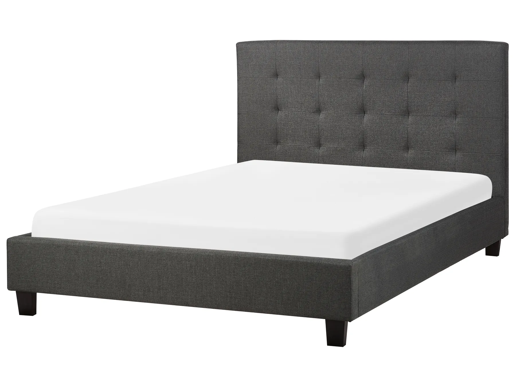 Cama Tecido LA ROCHELLE 140 x 200 cm Cinzento escuro_742085