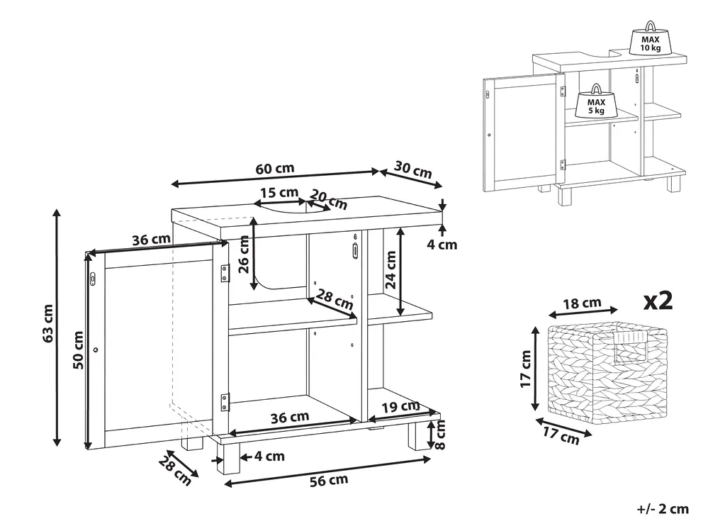 Vanity Unit PACLLON 60 cm White_1109870