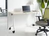 Folding Office Desk with Casters 120 x 60 cm Light Wood and White CAVI_922115