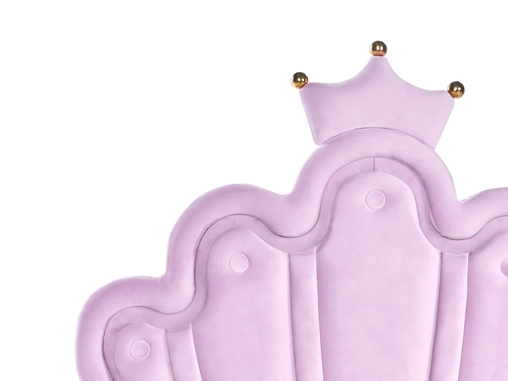 Kids Bed Crown Velvet RUBIAN 90 x 200 cm (EU Single) with LED Lights Violet_1053824