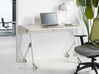Folding Office Desk with Casters 120 x 60 cm Light Wood and White BENDI_922208