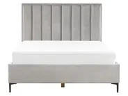 Ottoman Bed SEZANNE Velvet Light Grey 160 x 200 cm (EU King Size)_795502