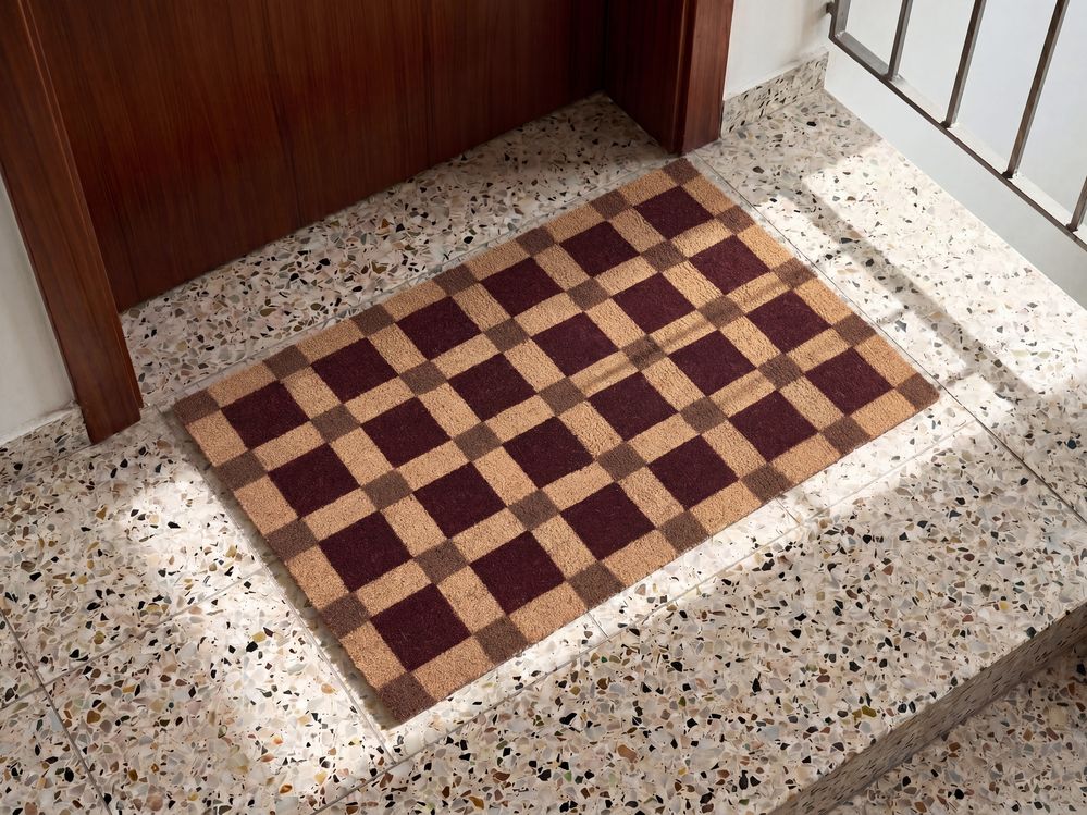 Fußmatte VILLASIS Beige / Braun 60 x 90 cm Kokosfasern