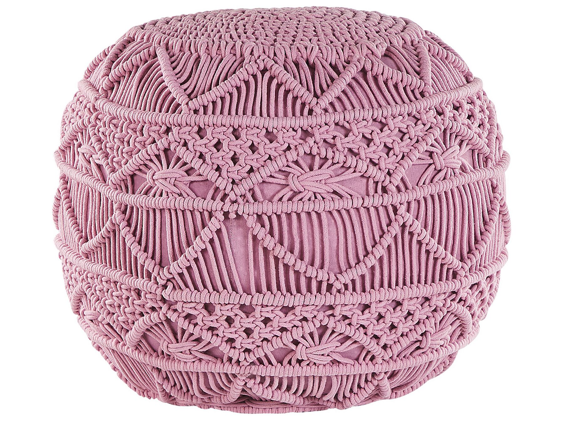 Puf makrama ⌀ 40 cm różowy KAYSERI_801186