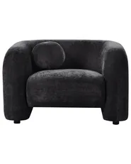 Set da salotto 4 posti LEIREN Ciniglia Nero_1028713