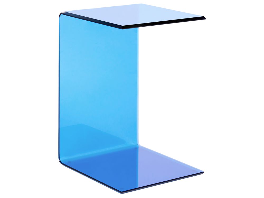 Mesa auxiliar LOURDES Vidrio templado Azul