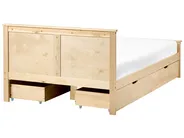 Bed with 4 Drawers DAUPHIN Pine Wood Light Brown 120 x 200 cm (EU Small Double)_1059795