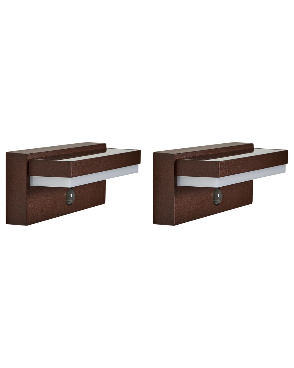 Set of 2 Outdoor LED Wall Lights DROMA with Motion Sensor Brown