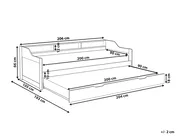 Trundle Bed Pine Wood EDERN 90 x 200 cm (EU Single) Grey_945977