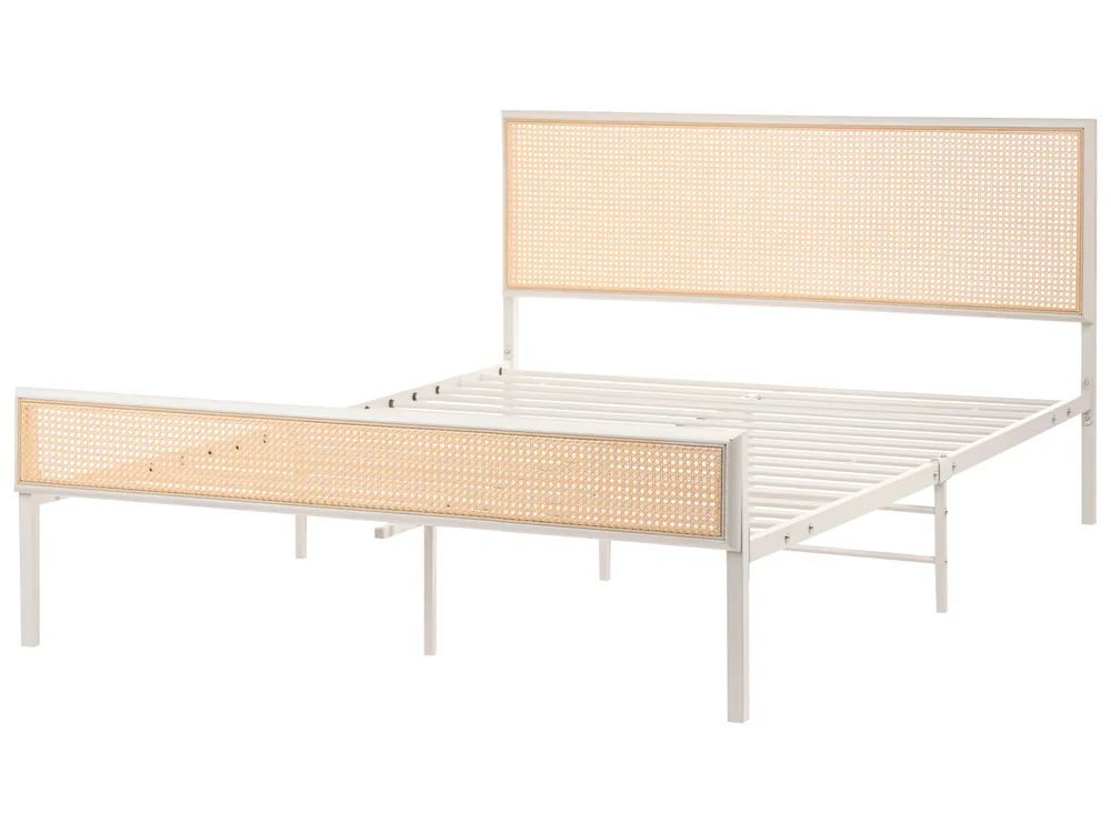 Bed PE Rattan AVANTON 140 x 200 cm (EU Double) Beige_1116811