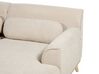 Left Hand Jumbo Cord Corner Sofa Beige SIMOS_891025