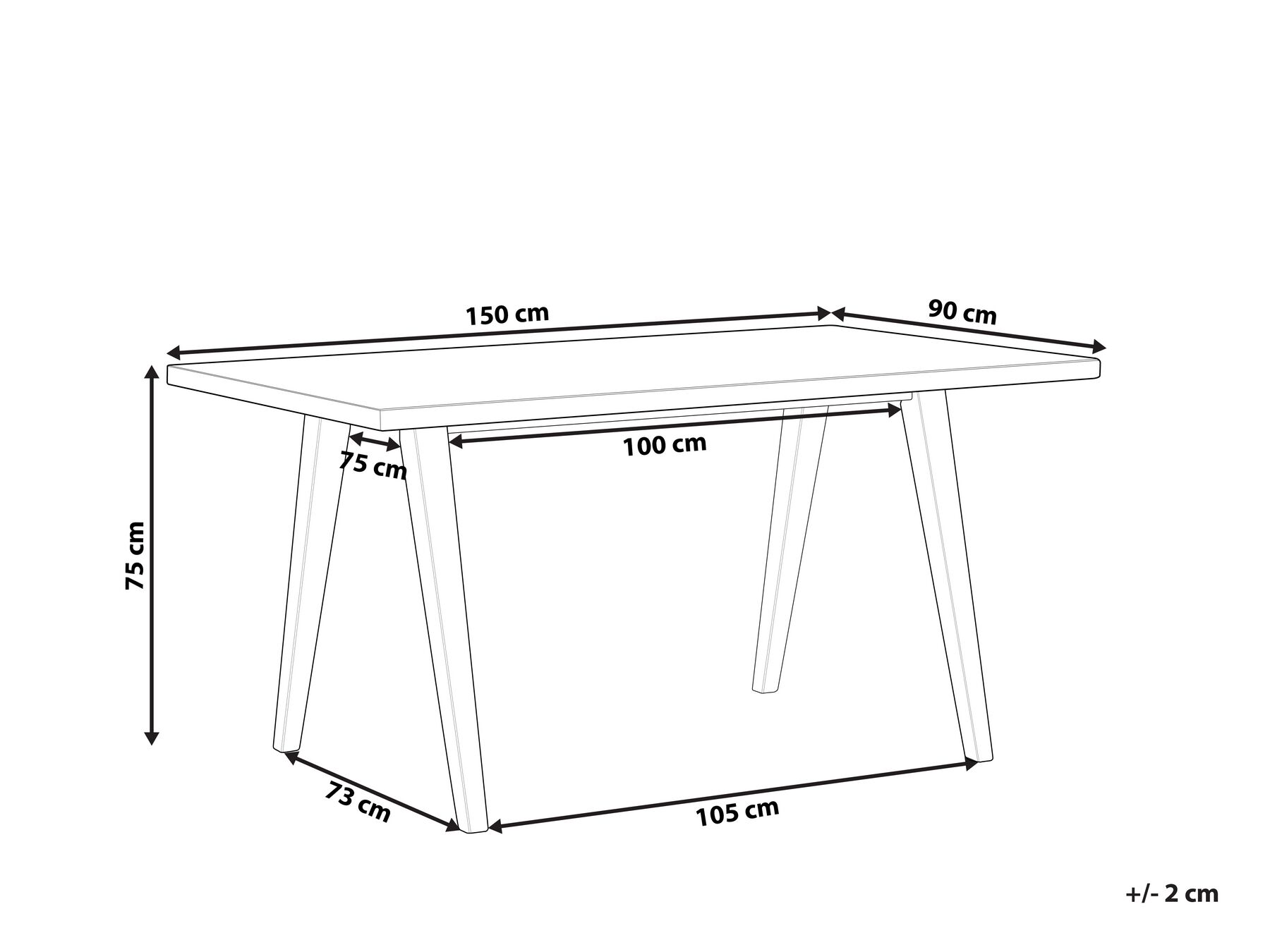 Tavolo da pranzo LENISTER Marrone/Bianco 150 cm 90 cm_837509