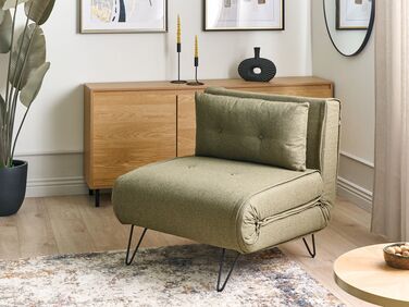 Fabric Sofa Bed Olive Green VESTFOLD