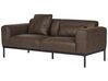 2 Seater Faux Leather Sofa Dark Brown MALMOS _930892