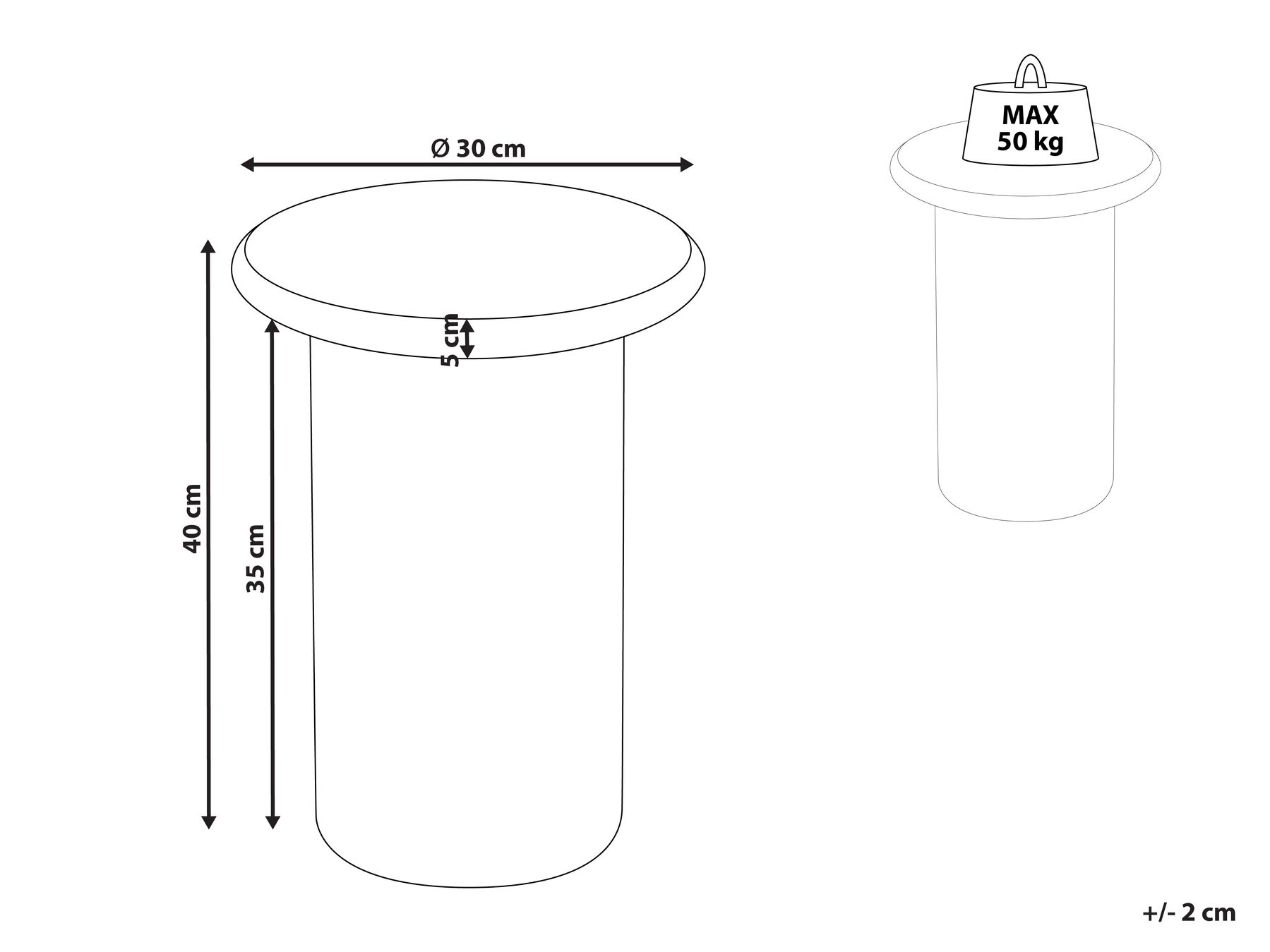 Side Table White CAMPTI_962007