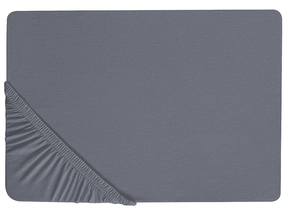 Prześcieradło z gumką JANBU 200 x 200 cm Bawełna Ciemnoszary
