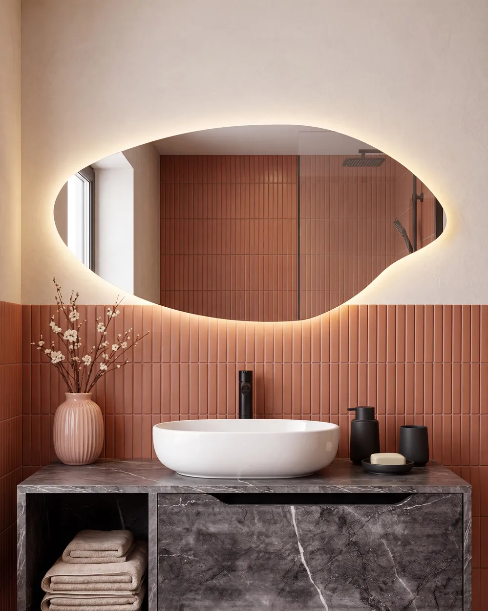 Lustro łazienkowe LED SOLOGNY 120 cm 60 cm Srebrny
