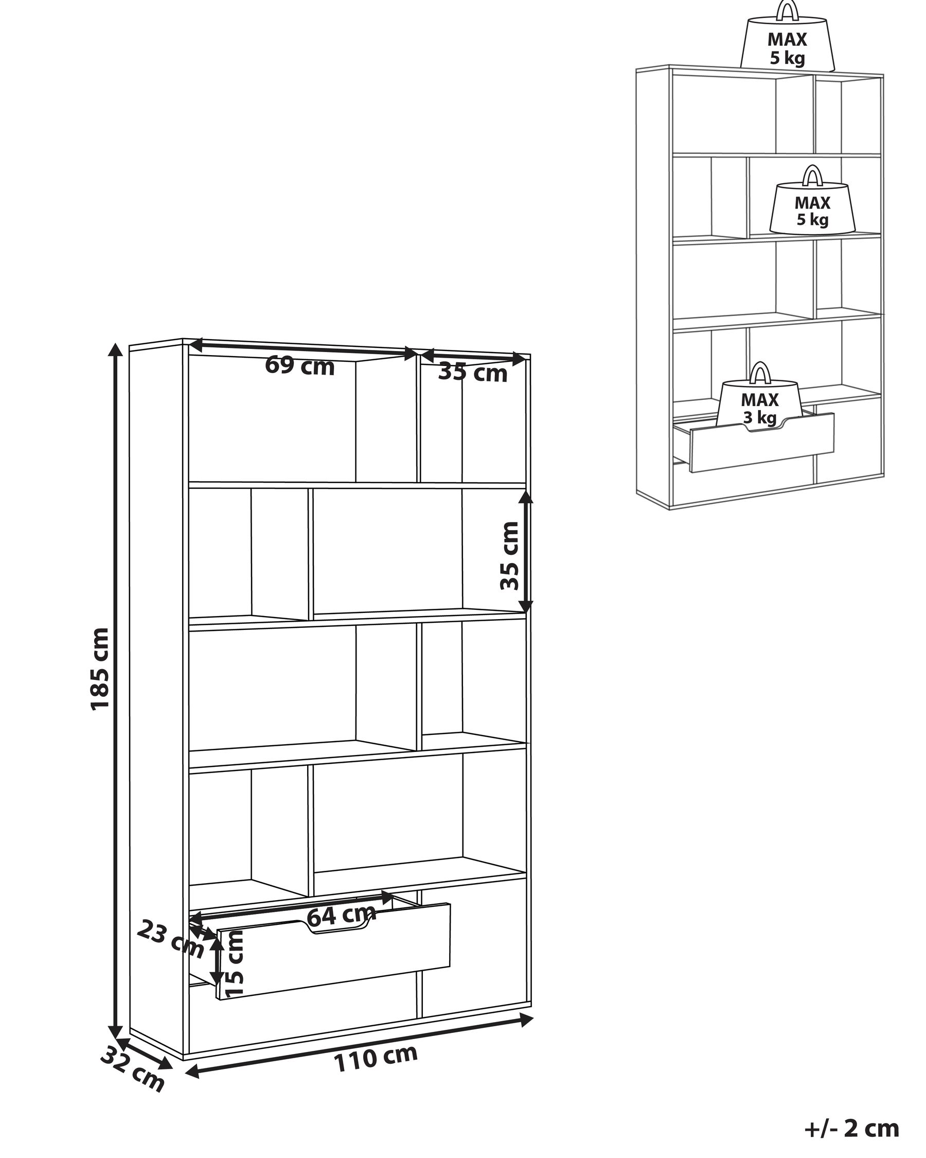 Bookshelf Light Wood with White WADENA_955873
