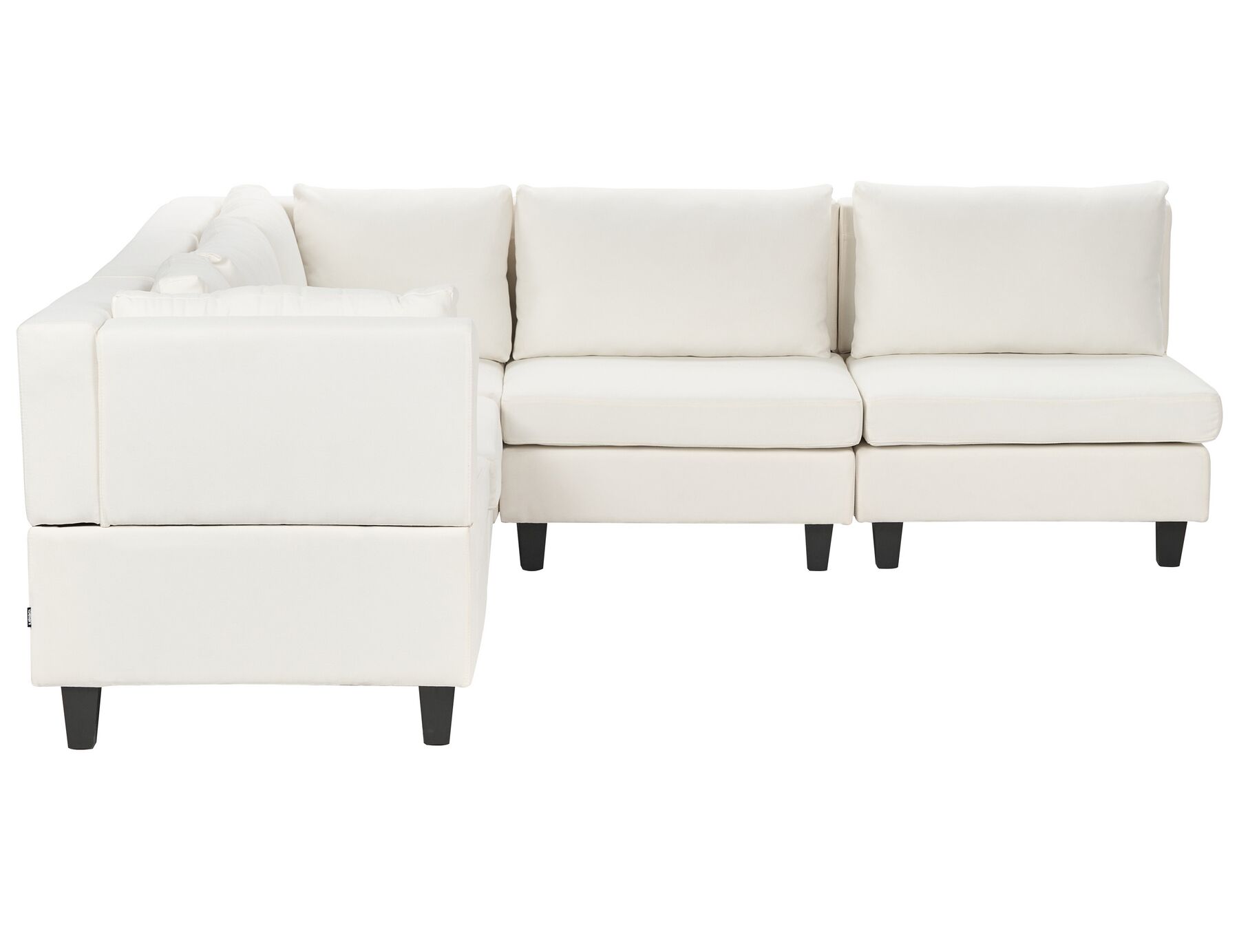 5 Seater Right Hand Modular Fabric Corner Sofa White UNSTAD_925143