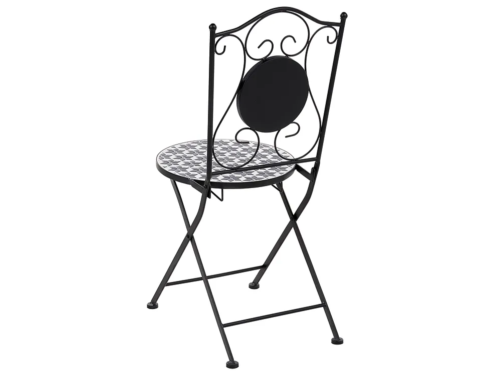 Set mobilier de grădină SIROLO Metal Alb/Albastru_1155681