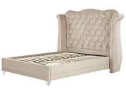 Bett mit Lattenrost Samtstoff AYETTE 140 x 200 cm Beige_832204