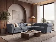 Narożnik dla 6 osób CHESTERFIELD Szary Lewostronny_1151260