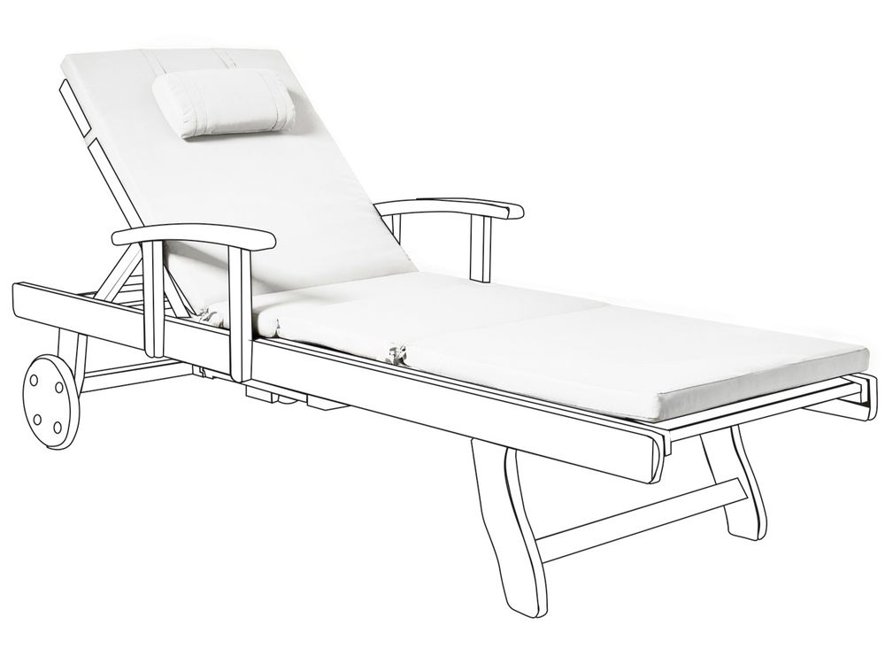 Almofada para espreguiçadeira TOSCANA/JAVA/AMANTEA PREMIUM 189 x 58 cm Branco creme