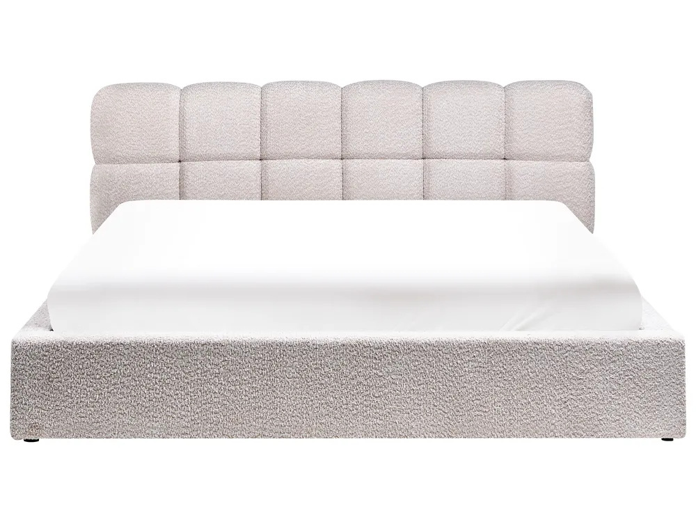 Bett mit Stauraum BASTON Bouclé Hellbeige 180 x 200 cm_997019