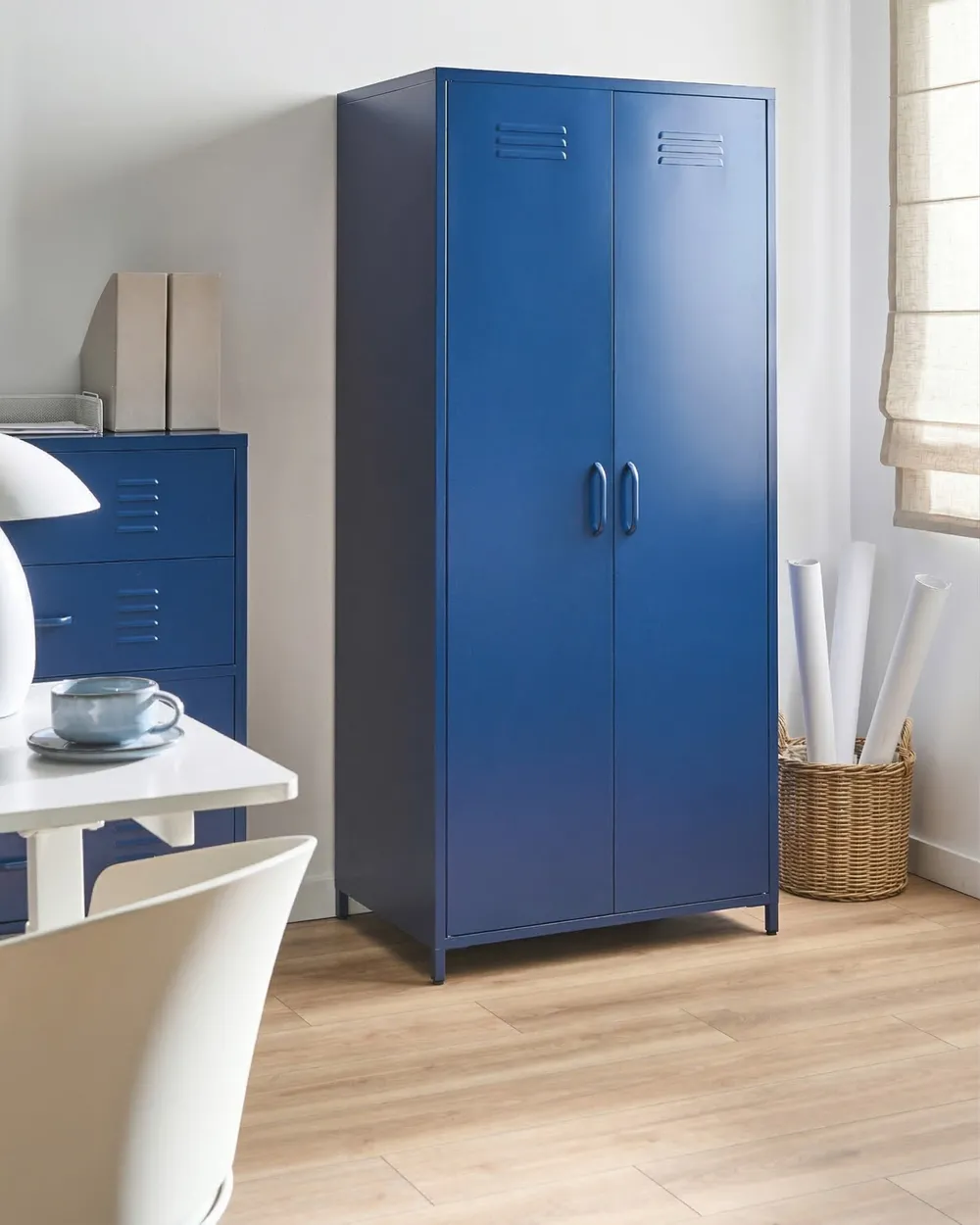 Storage Unit VARNA Metal Navy Blue - Beliani.co.uk