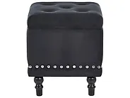Pouf mit Stauraum LORETTO Samtstoff Schwarz_1186081