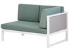 Lounge Set Aluminium weiß / hellbraun 6-Sitzer linksseitig Auflagen grün CASTELLA_929817