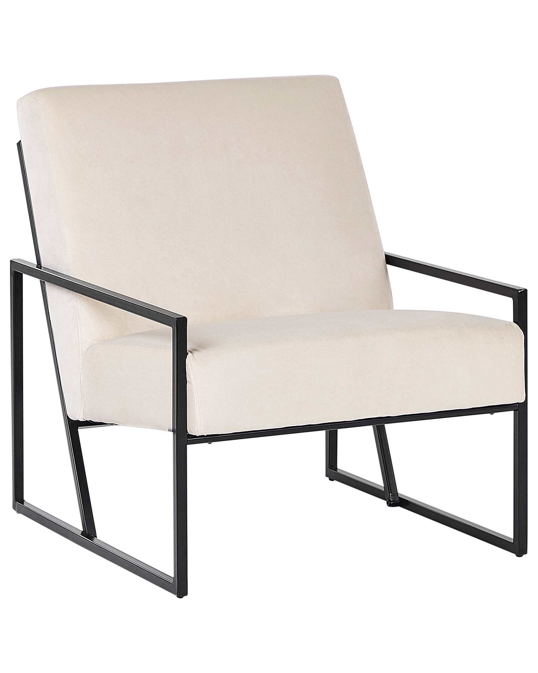 Fauteuil fluweel lichtbeige DELARY_934742