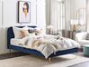 Łóżko welurowe 160 x 200 cm niebieskie FLAYAT_834187