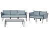 Lounge Set Stahl schwarz 5-Sitzer Auflagen dunkelgrau SKALA_934670