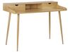 2 Drawer Home Office Desk with Shelf 120 x 60 cm Light Wood LENORA_760603