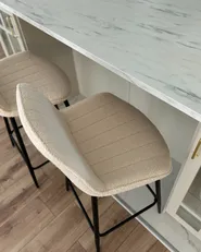 Set of 2 Bar Chairs DUBROVNIK Boucle Light Beige_980320