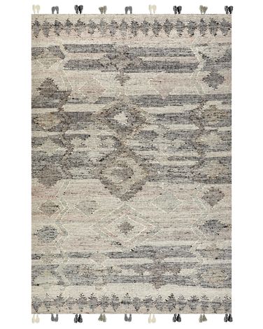 Tapis Kilim Fait Main 80 x 150 cm en Laine avec Pompons Tapis Kilim Fait Main 80 x 150 cm en Laine avec Pompons