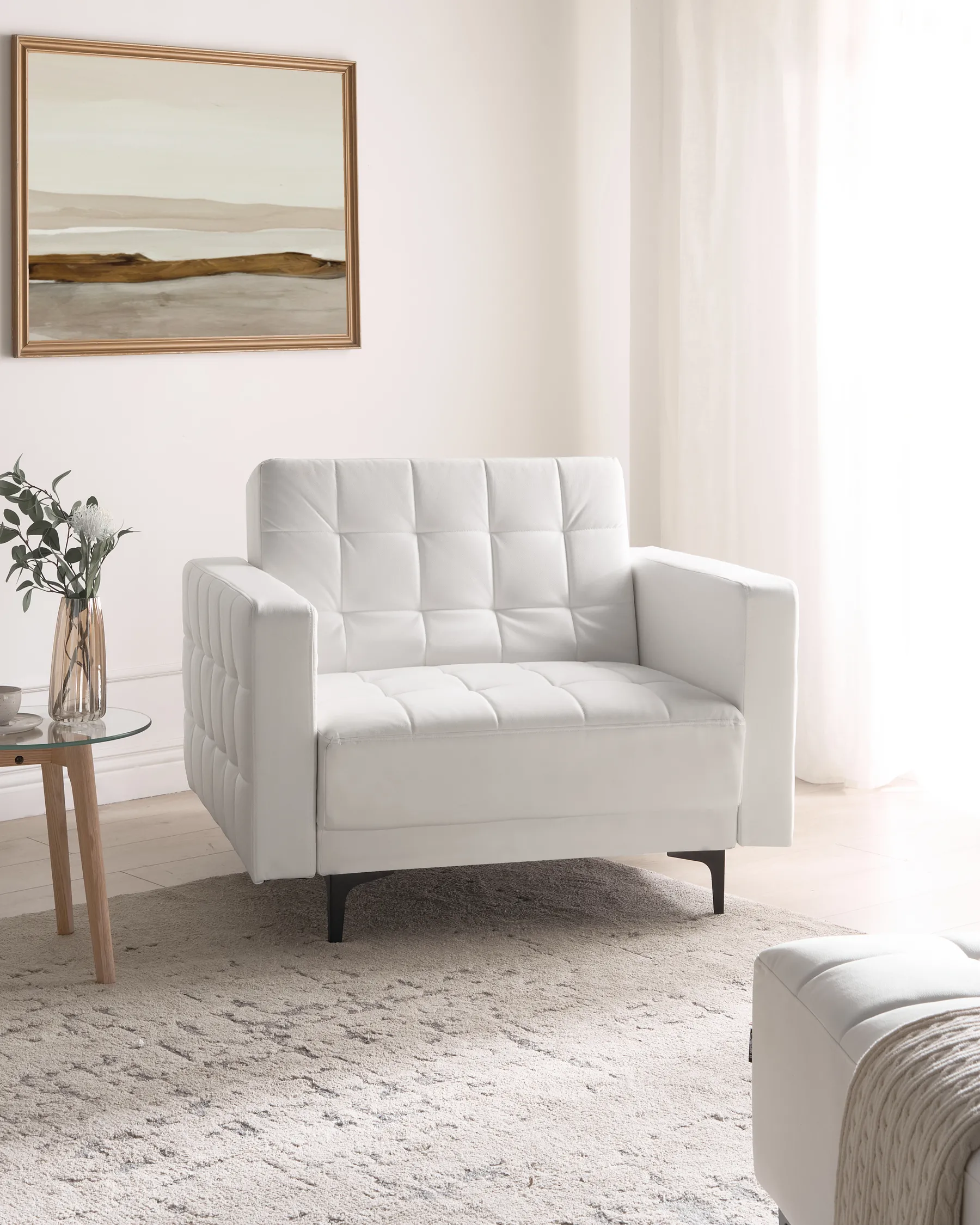 Armchair ABERDEEN Faux Leather White_1038778