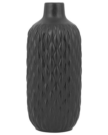 Decoratieve vaas zwart steengoed 31 cm EMAR