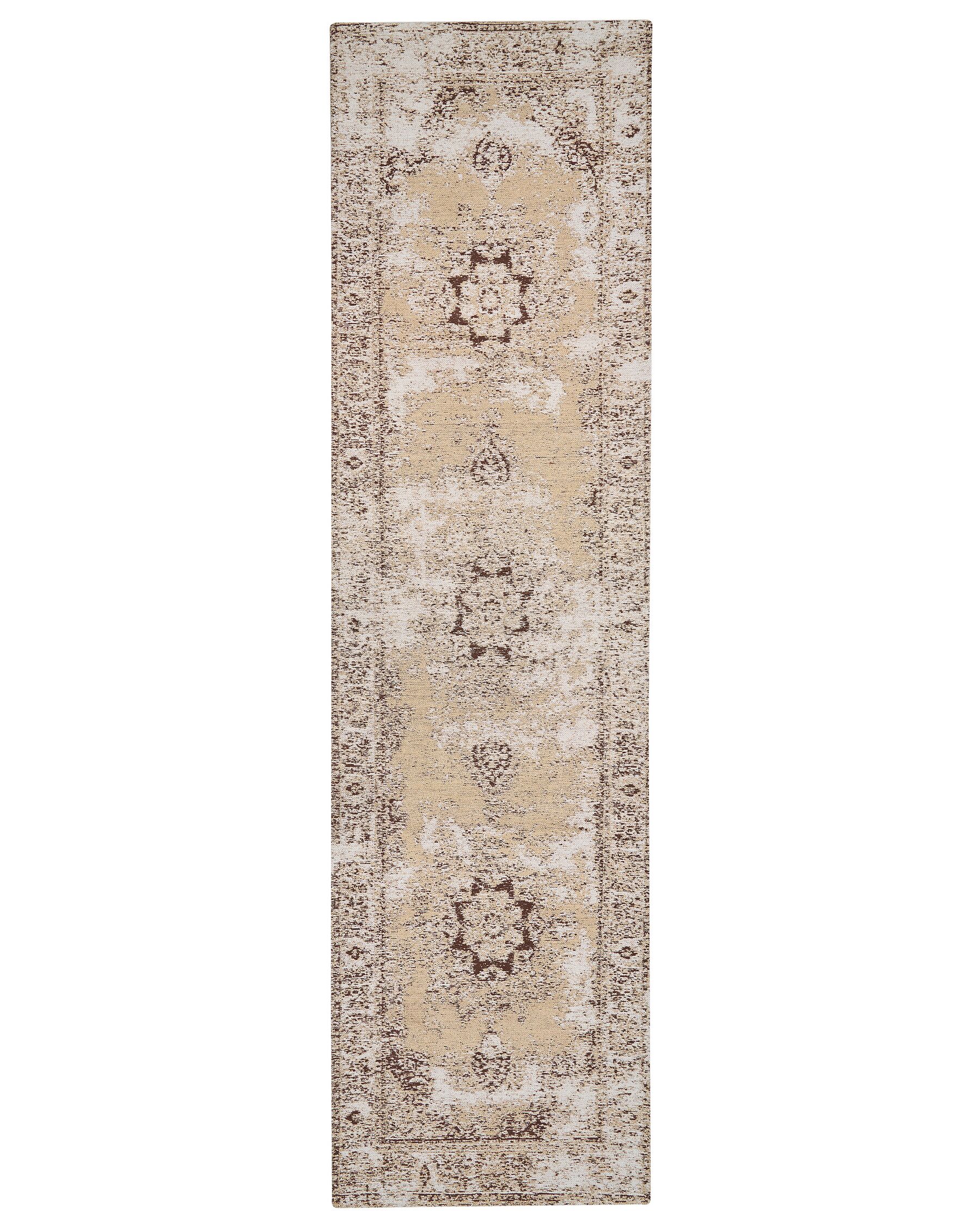 Cotton Runner Rug 80 x 300 cm Beige and Brown ALMUS_903339