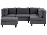 Modular Corner Sofa 4 Seater UNSTAD with Ottoman Fabric Dark Grey Left Hand_924629