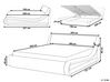 Bílá kožená postel s úložištěm 180x200 cm AVIGNON_780126