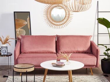 3-seters sofa fløyel rosa MAURA 