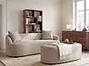 Sofa AMAL with Ottoman Fabric Beige