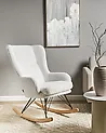 Mecedora LUOMA Bouclé Blanco crema