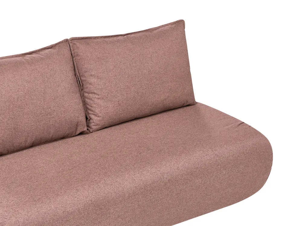 Sofa Bed 2 Seater ROROS Faux Linen Brown_1038960