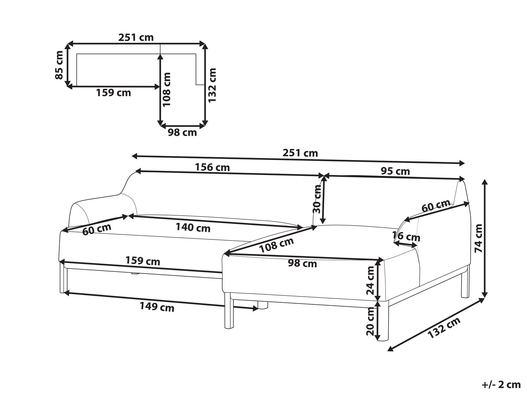 Left Hand Fabric Corner Sofa Taupe SOSJO _941235