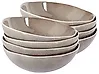 Set of 8 Deep Plates COSTMARY Stoneware Grey 19 cm