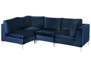 Modular Corner Sofa 4 Seater EVJA Velvet Navy Blue Right Hand_860027