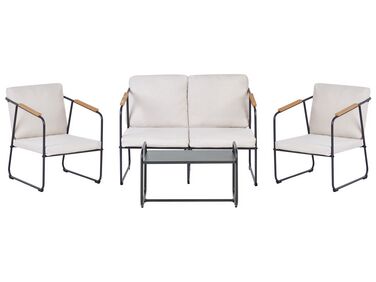 Lounge Set 4-teilig Aluminium hellbeige 4-Sitzer VEZZANA